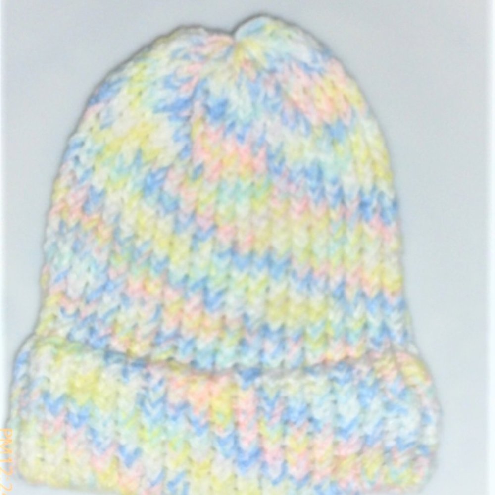 HTS1 - THICK Hand Knitted WOMAN'S TOQUE Multi-Color Winter Hat Girl's Hat Skiing